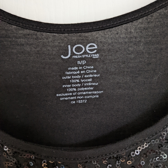 SALE! Joe Fresh Sleeveless Black Sequin Embellished Black Top Size S - Picture 4 of 4